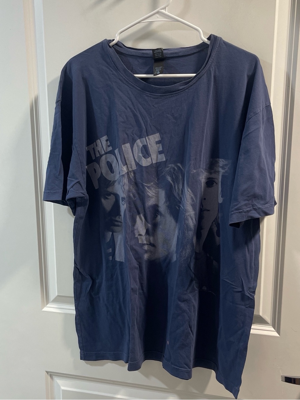 Alternative Blue The Police Face Graphic Tee Have One Spot